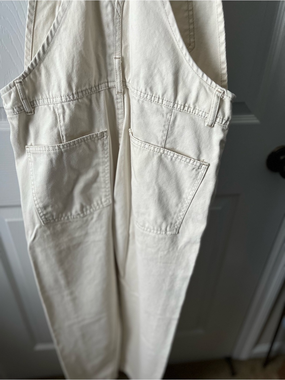 We the free Free People  Ziggy Cream Cotton Overalls - Picture 5 of 6